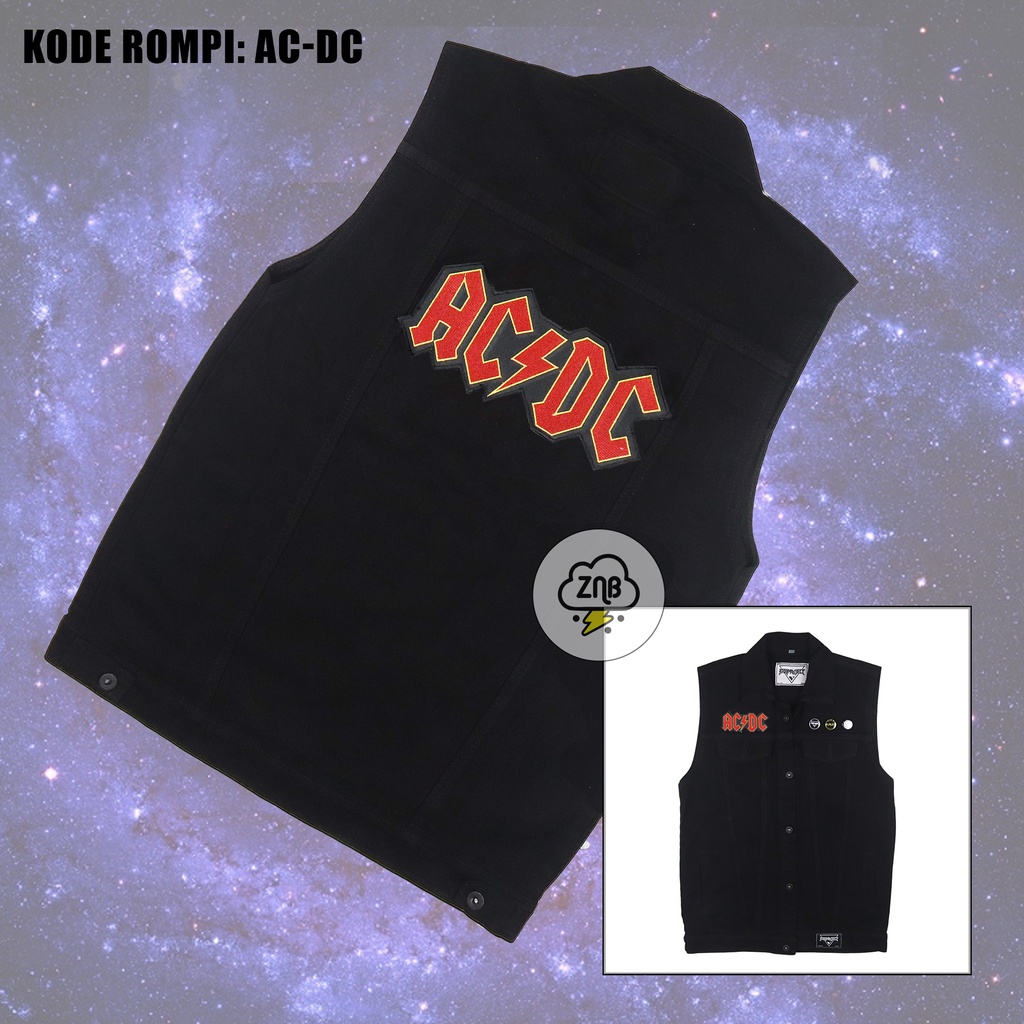 Rompi Motor denim Pelindung Dada Rompi Jeans Pria Rompi ACDC Rompi Pria Wanita