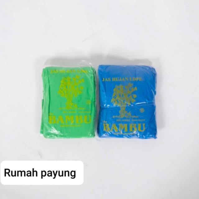 Jas hujan plastik / sekali pakai / mantel plastik /grosir / murah / bambu