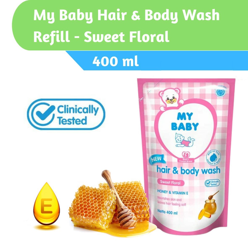 My Baby Hair &amp; Body Wash Botol 200ml / Refill 400ml | Sabun Mandi Anak