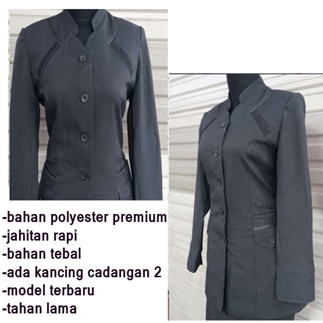 Blazer JUMBO Ukuran 6L, 7L, 8L Abu tua kode 244 setelan Rok Dan Celana-seragam Guru dan PNS-Pakaian Pemda terbaru-blazer terbaru