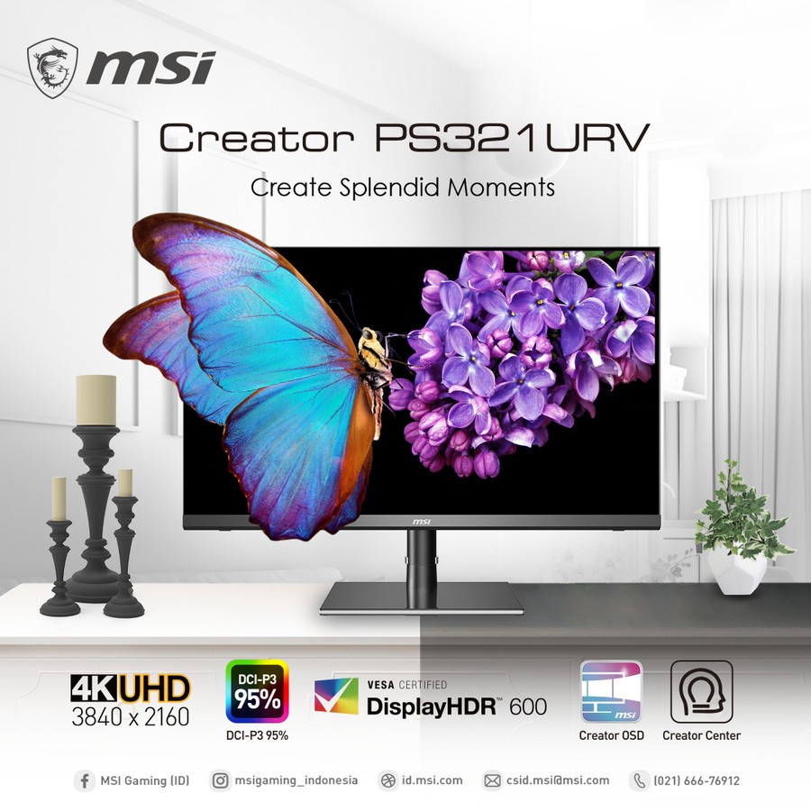 MSI Creator PS321URV 32 Inch Monitor - 4K UHD IPS VESA Certified