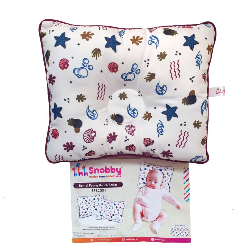 Bantal Peyang Bayi Snobby 28x23 cm SNI Artsy Series Bantal Bayi Anti Peang ARTSY, SWAN, LINE BOLAK-BALIK