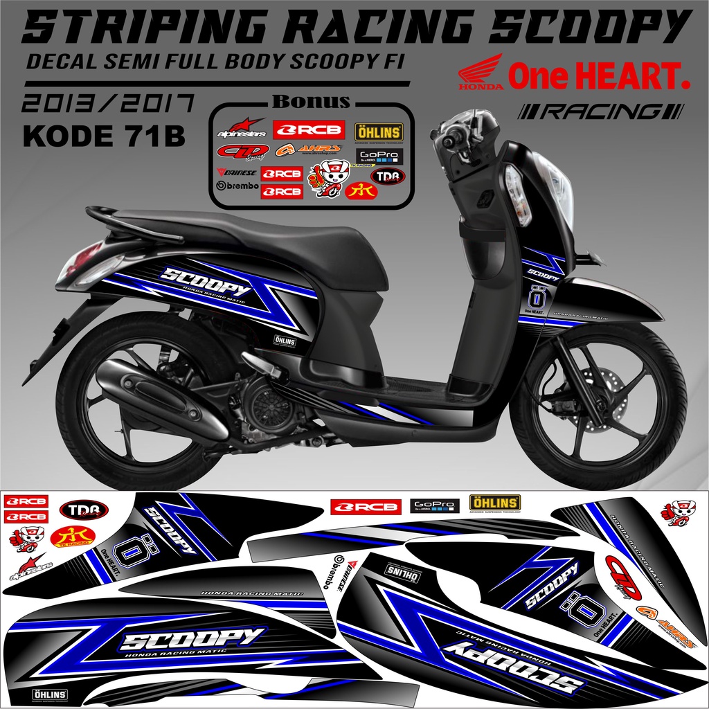 Striping Scoopy Stiker Scoopy 2013/2017 Kode 71