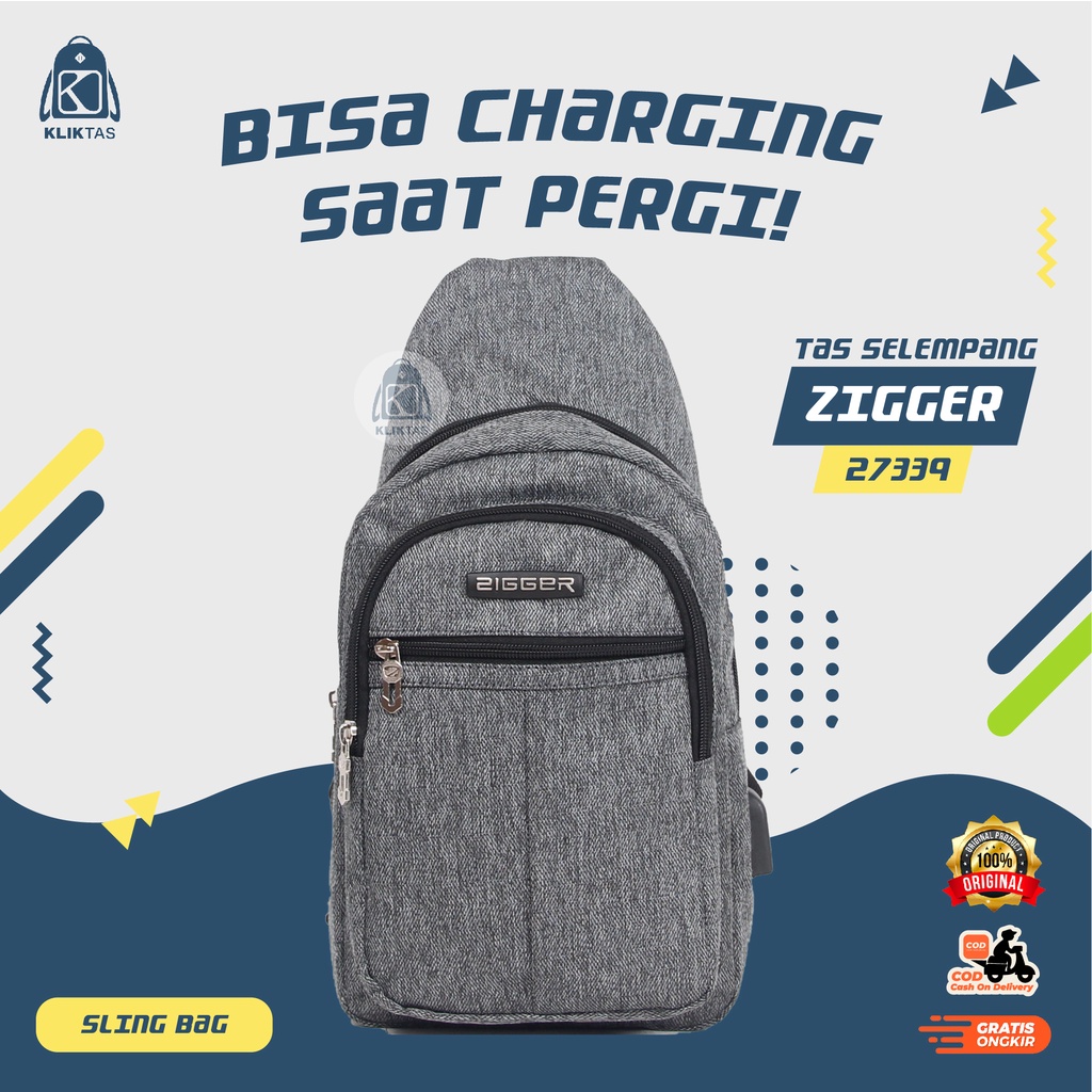 ZIGGER TAS SELEMPANG PRIA 27339 - SLING BAG DENIM