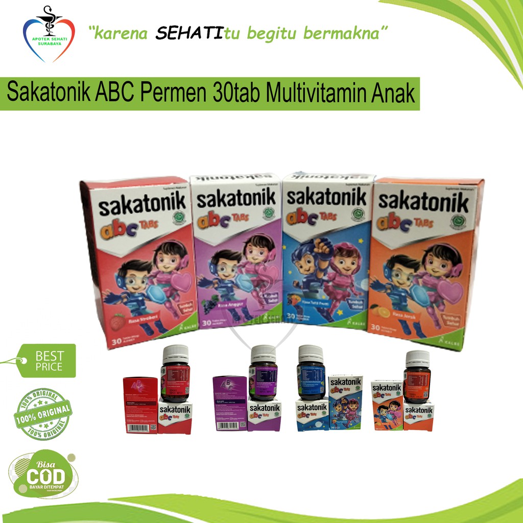 SAKATONIK PERMEN ABC'30S VITAMIN TABLET HISAP ANAK