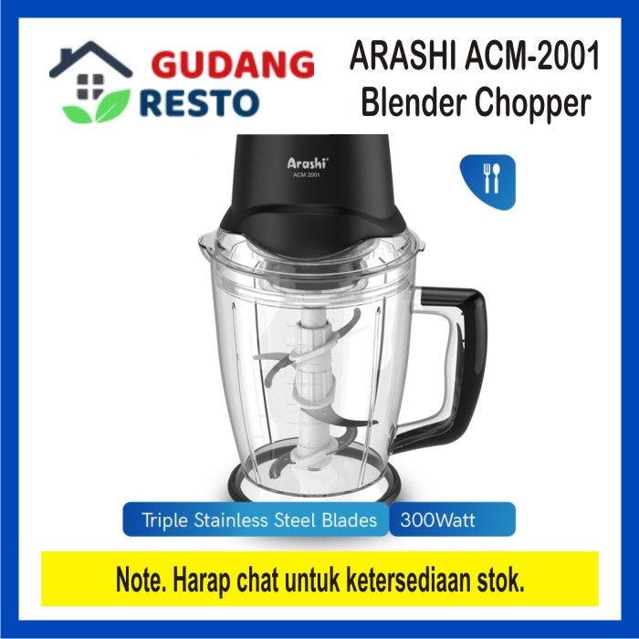 COD  ARASHI ACM 2001 BLENDER FOOD CHOPPER 2 L ACM-2001 PROCESSOR / PENGGILING / PELUMAT DAGING BUMBU ES