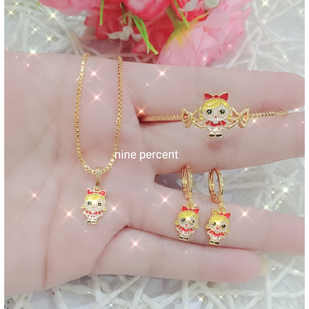 SET ANAK LOL RED TERMURAH/SET PERHIASAN ANAK/SET AKSESORIS ANAK/GELANG/KALUNG,ANTING