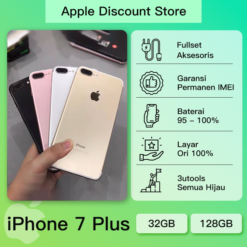 temukan iphone 7 plus 32gb128gb bekas 100 original set lengkap semua barang mulus