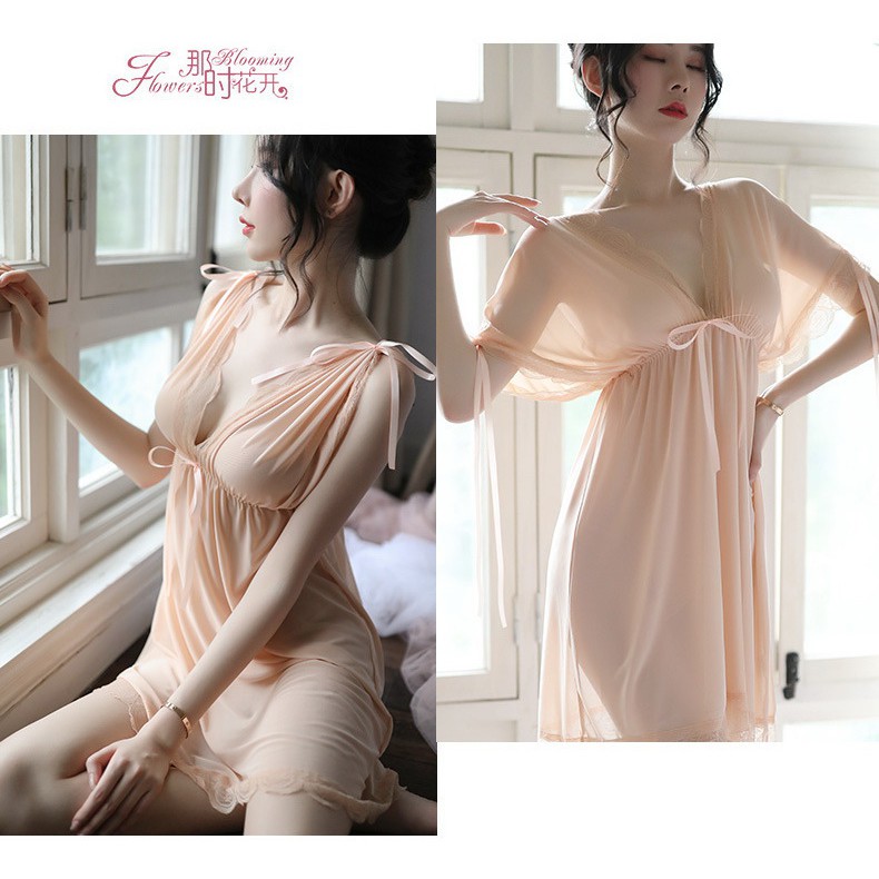 d1976 Baju Haram Lingerie Lingeri Lingery Wanita Jumbo Sexy Hot Size M L XL 2XL 3XL OFL-F352-Cream