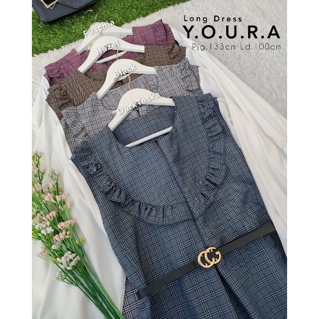 YOURA Long Dress Kotak Promo Free Belt by STUD Hijabstore