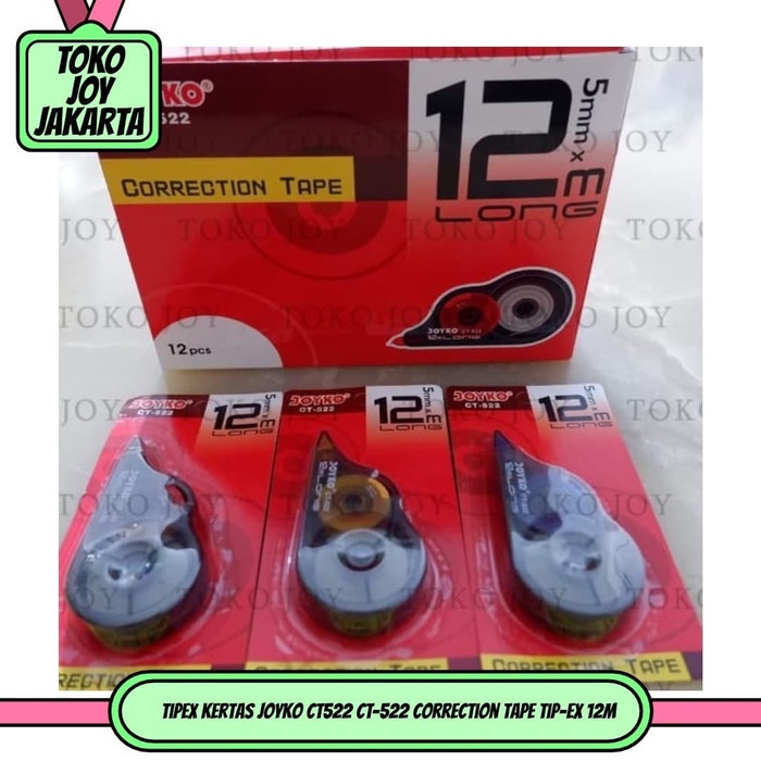 

TULIS-ALAT- TIPEX KERTAS JOYKO CT522 CT-522 CORRECTION TAPE TIP-EX 12M -ALAT-TULIS.