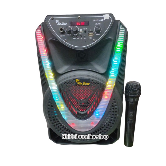 Cod Speaker Bluetooth Karaoke Jin-Long 1730 Lemon wireless 8,5 Inchi Bonus Mic Wireless Super Bass /