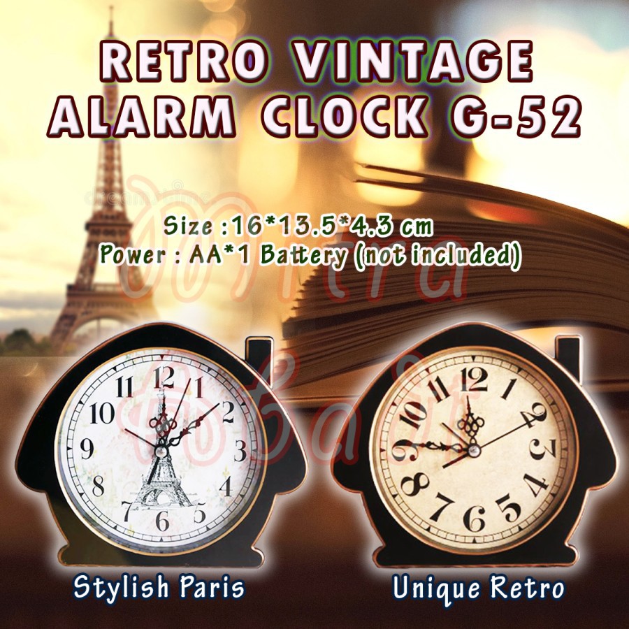Jam Meja Vintage / Alarm Clock Home Vintage Tipe G-52