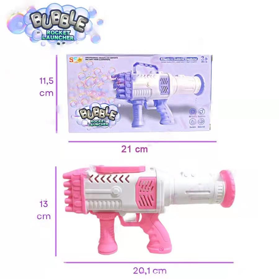 Bubble Gun Tembakan Balon Busa Bubble Gun Pistol Besar Jumbo 25 Lubang Bubble Gun Roket