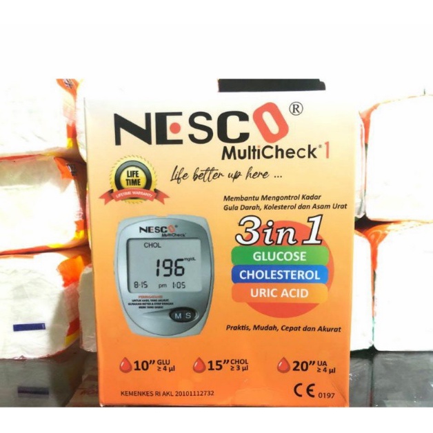 NESCO Multicheck Alat Cek Gula Darah Kolestrol Asam Urat GCU 3 in 1 Tes Dan Pemeriksaan Darah 3in1