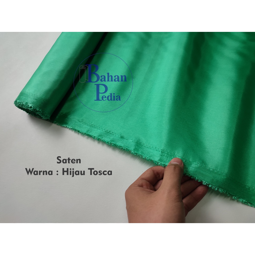 [MTR] Kain Bahan Satin Saten Kilap Lemas Halus 100 x 150 cm - Hijau Tosca Mint
