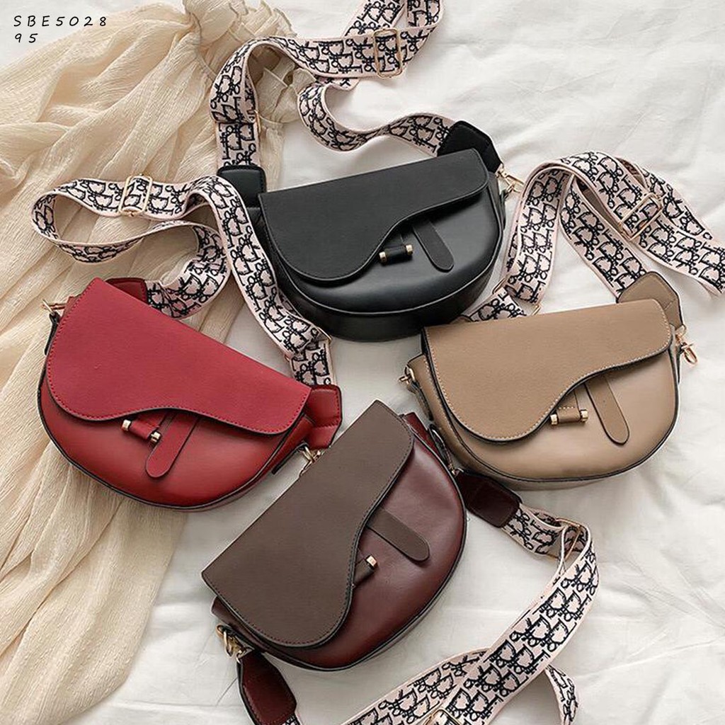 SBE5028 Tas fashion saddle bag import sling bag cantik wanita