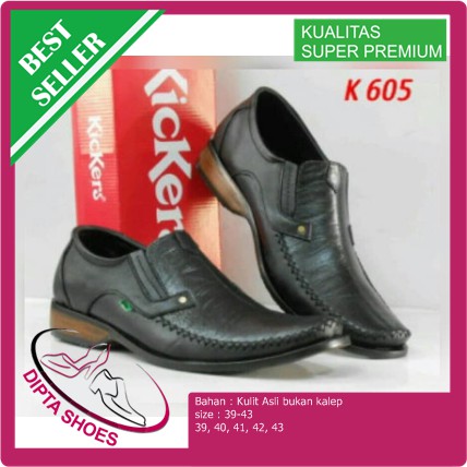 Sepatu Casual Pantofel Kickers pria kulit asli