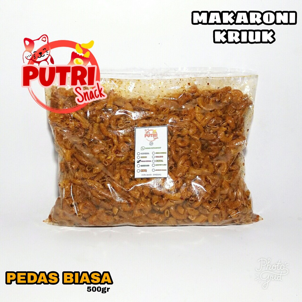 Makaroni Kriuk Kemasan Kiloan ( putri snack ) cemilan kering 500gr