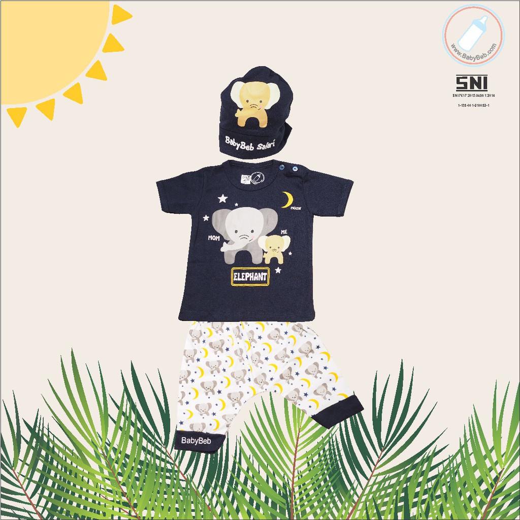 BERSERTIFIKASI SNI BABYBEB SAFARI / JUNIOR Baju Setelan Kaos Celana Pergi Jalan Lucu Fashion Anak Bayi Cowok Laki Terlaris Lucu