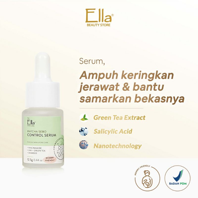 Ella Skincare Serum Matcha Sebo Control Serum | serum jerawat ampuh