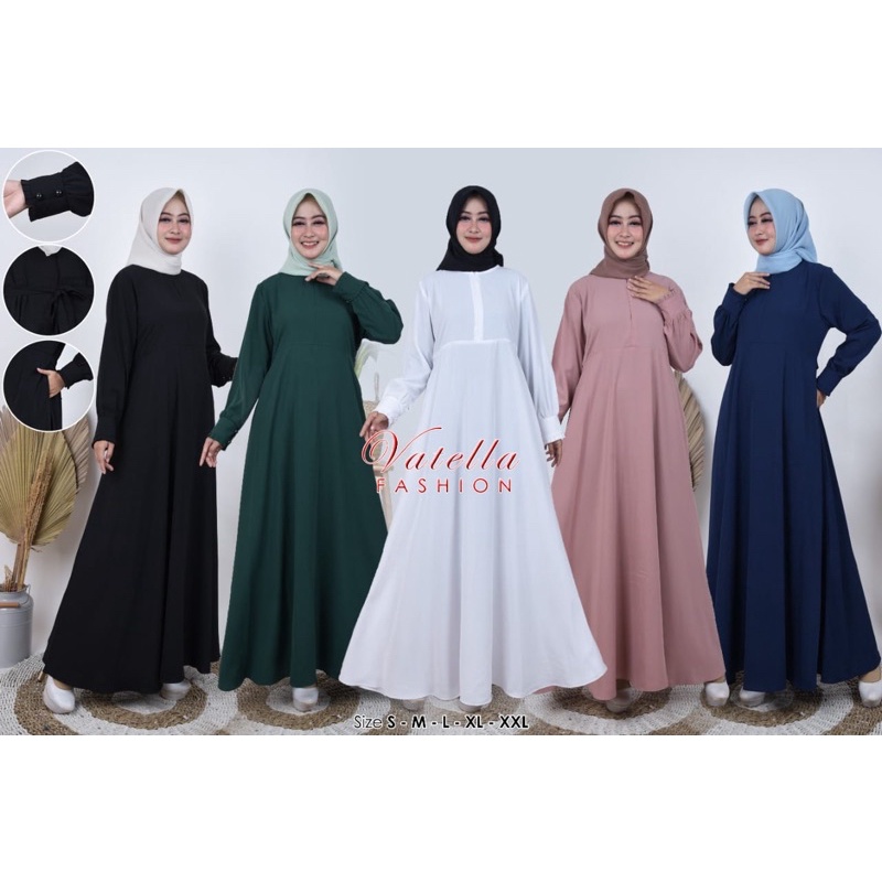 GAMIS CANTIK by Vatella || DRESS MUSLIM POLOS