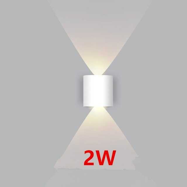 Lampu Hias Dinding LED Aluminium 2W 2 LED Warm White