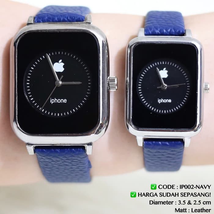 HARGA SUDAH SEPASANG JAM TANGAN COUPLE APPLE IPHONE WATCHES KULIT ALBA
