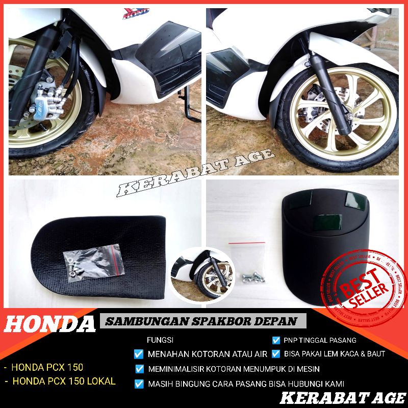 Pcx 150 - 160 aksesoris / Sambungan spakbor depan Penahan air