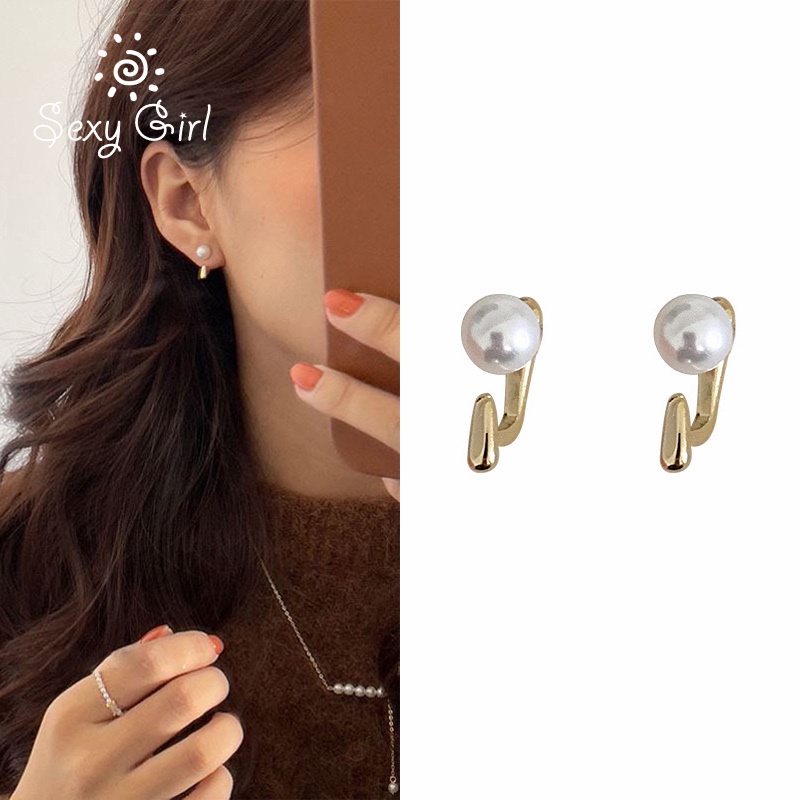 Anting Mutiara Emas Dapat Dilepas Gaya Korea Untuk Wanita