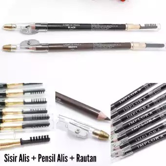 IMPLORA Eyebrow / Soft Brow Pencil Waterproof Pensil Alis Sikat Original BPOM