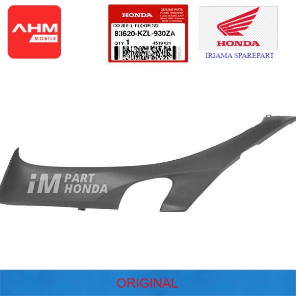 " COVER DEK LANTAI BAWAH SPACY KIRI ORIGINAL HONDA 83620-KZL-930ZA