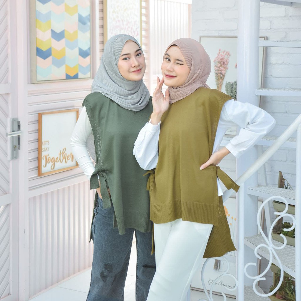 VEST RAJUT TALI SAMPING OVERSIZE