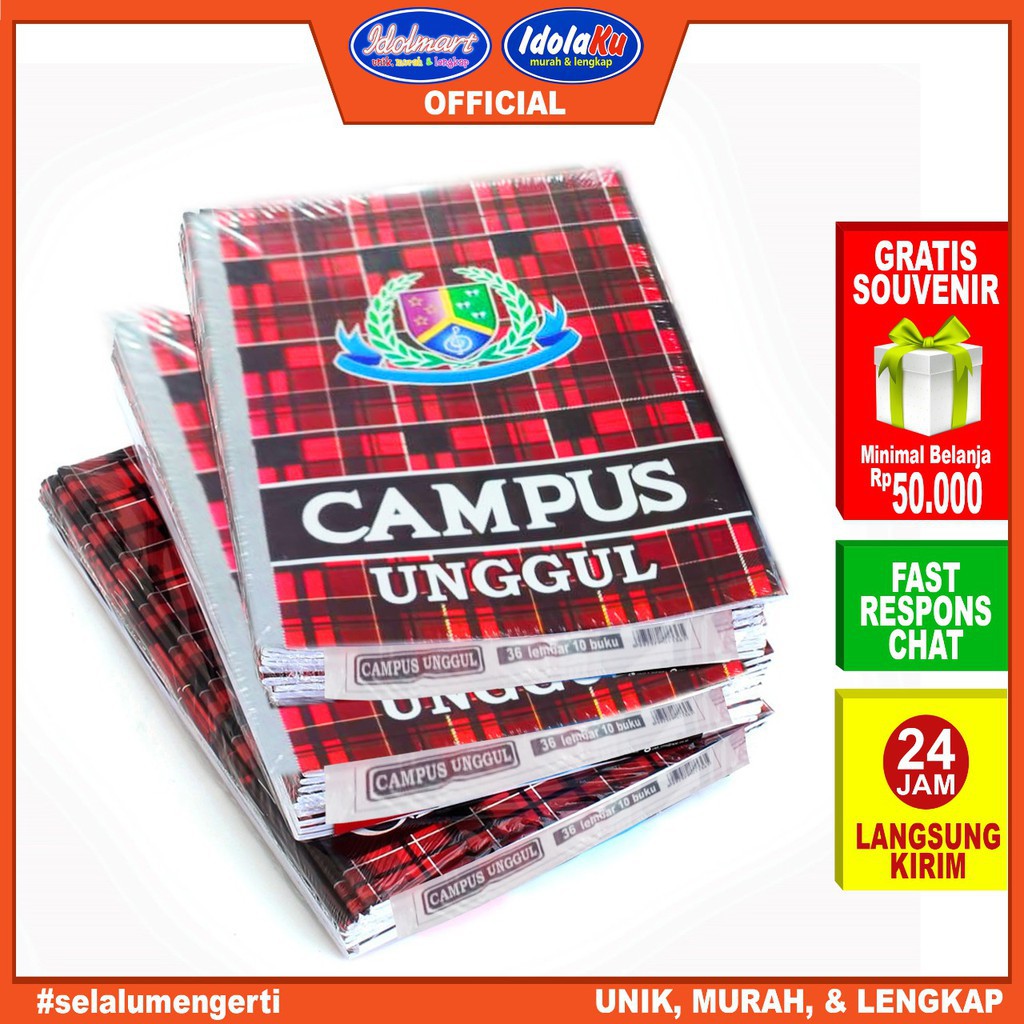 

H7Y Idolmart Buku Tulis Campus Unggul Isi 36 Lembar Buku Tulis Sekolah Boxy Bandung