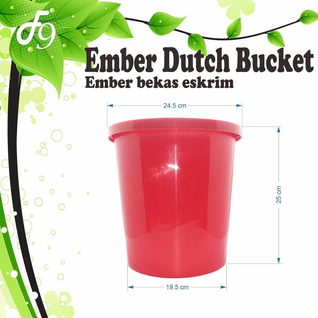 Ember Hidroponik Dutch Bucket lubang netpot 10 cm untuk Cabai Tomat Melon dll