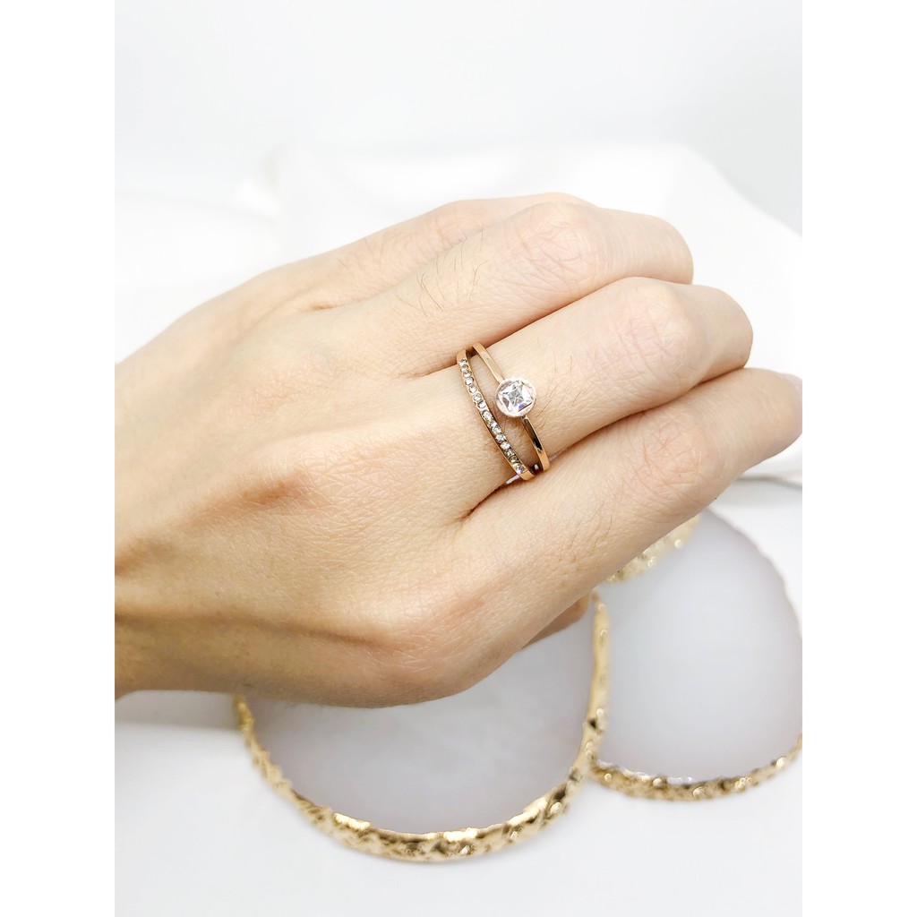 Cincin Mata Titanium Perhiasan Lapis Emas - Xuping Import