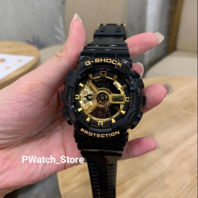 Jam Tangan G-Shock Protection Black Gold | Autolight | Alarm | Stopwatch