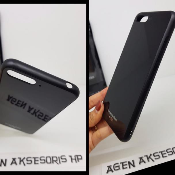Glass Case Huawei Y6 Prime Huawei Y6 2018 5.7 inch Bumper Mirror Glass - Hitam -