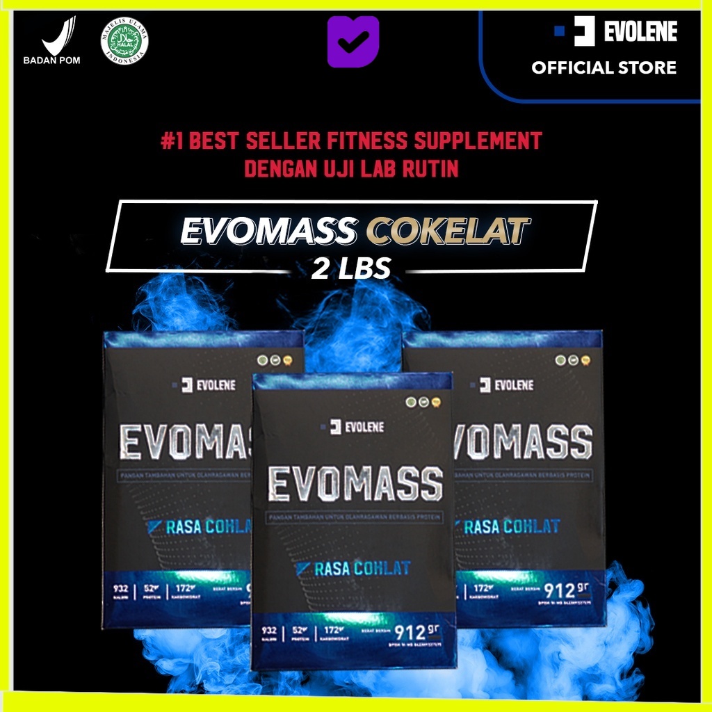 

Evolene Evomass Evo Mass Evomas Mas Coklat 3x 912gr/4x serving - Minuman susu workout - BPOM HALAL EVOLINE EVOLIN EVOLEN