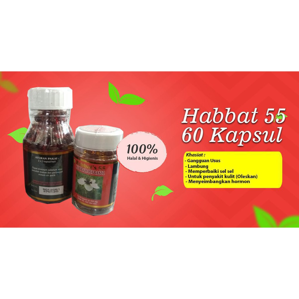 Obat Gangguan Usus - Paru Paru - Batuk Habbats 55 Habbah Habasyi 60 Kapsul