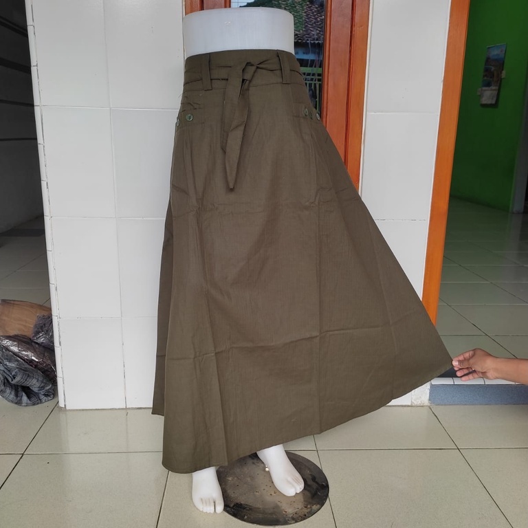 rok mayung lebar katun cigaret casual skirt