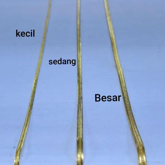 KALUNG TITANIUMPRIA WANITA PIPIH GOLD EMAS TIDAK BERKARAT BAGUS BERKUALITASi-Kecil