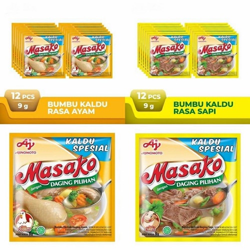 

Masako renceng isi 12 sachet ayam / sapi