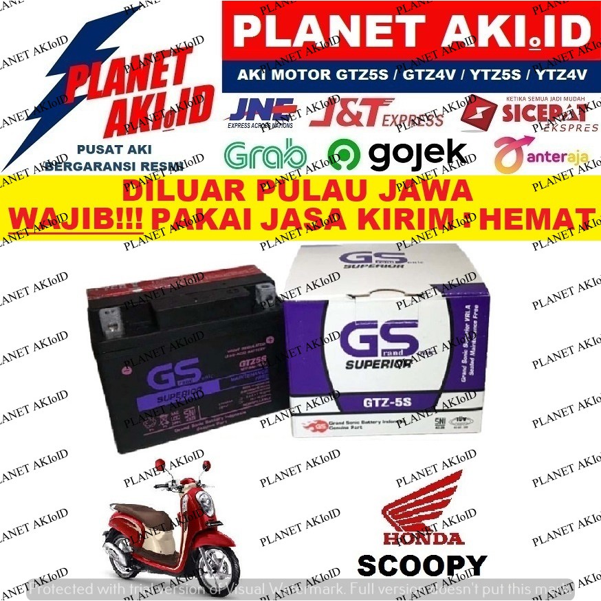 Aki Motor Honda Scoopy GTZ5S Accu Kering MF