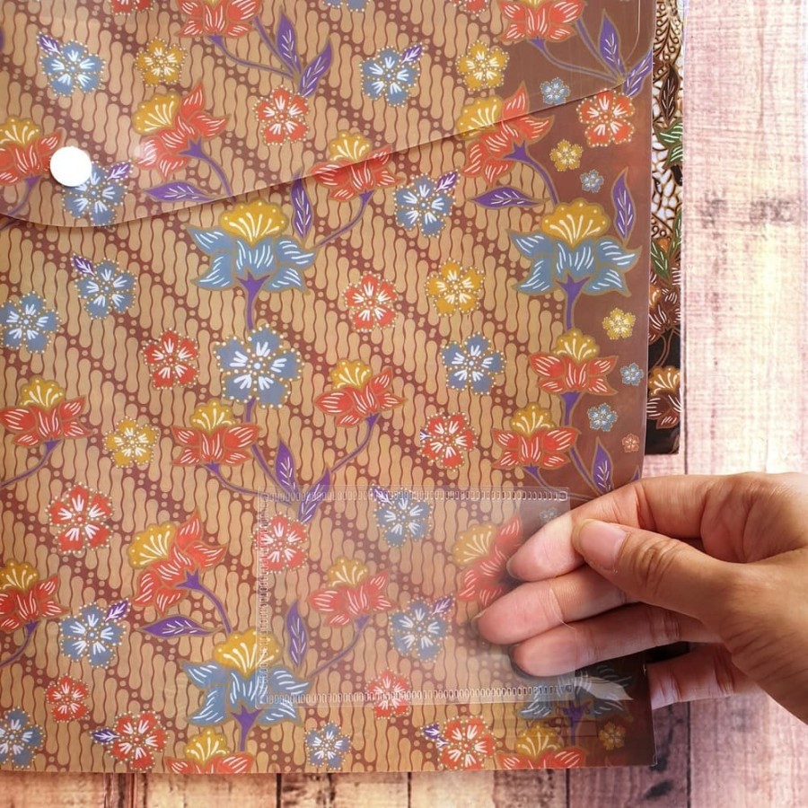 

12 Pcs Document File Bag Folder - Map Kancing Batik Plastik SON Folio