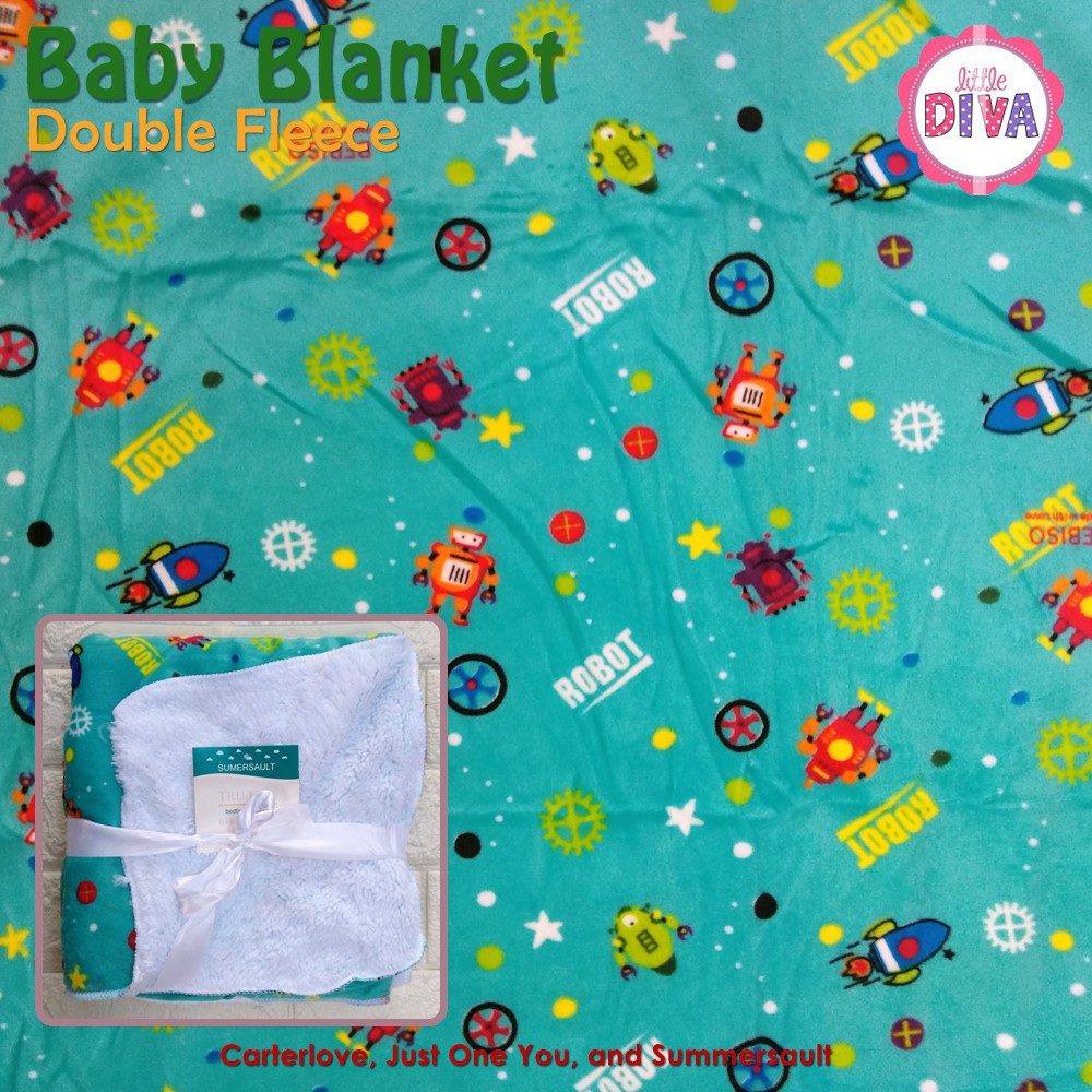 Double Fleece Baby Blanket Boy Girl Selimut Bayi Bolak Balik kado cdf