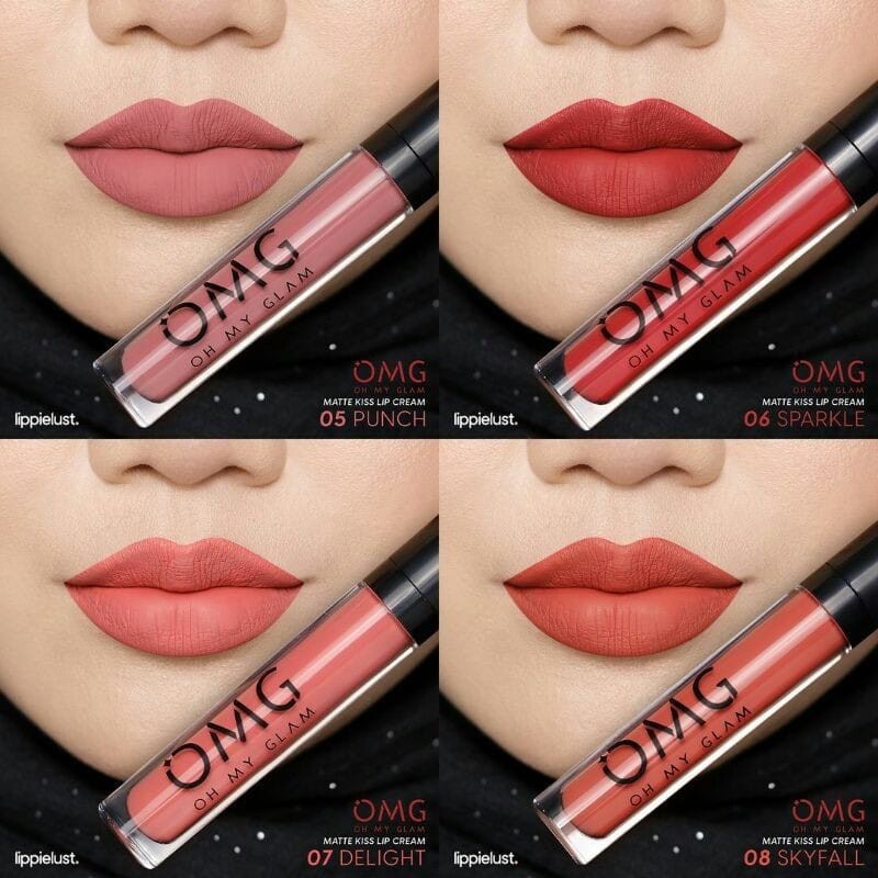 ❤ PAMELA ❤OMG Oh My Glam Matte Kiss Lip Cream 3.5g Halal (✔️BPOM)/ Lipcream Omg