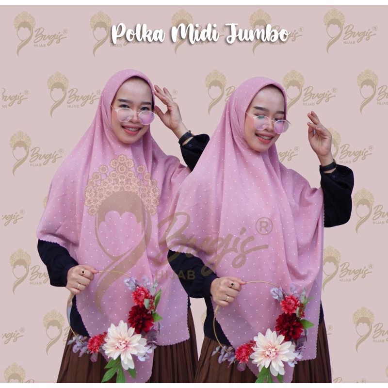 SEGIEMPAT POLKADOT JUMBO SYAR’I SYARI BUGIS HIJAB