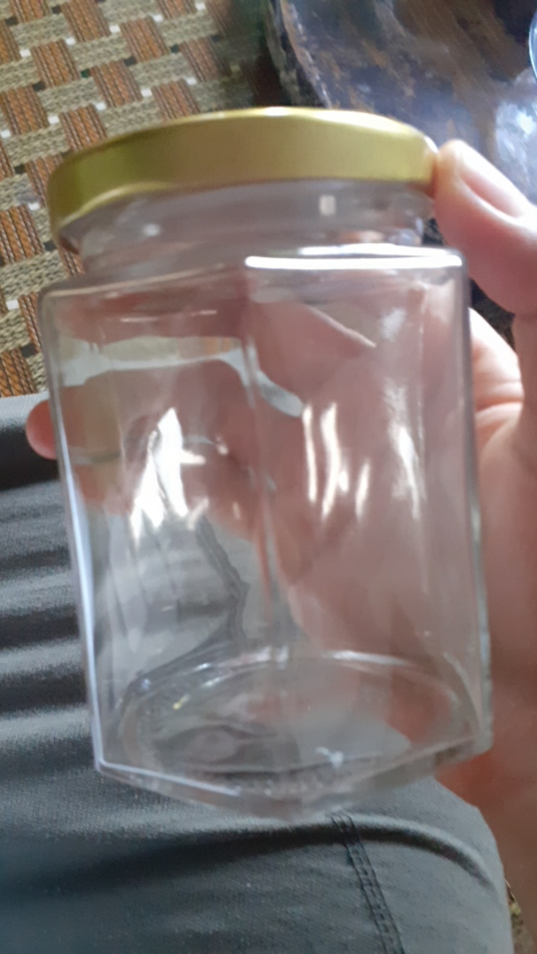 Botol Jar Selai Madu Hexagon Kaca Bening 300 Ml