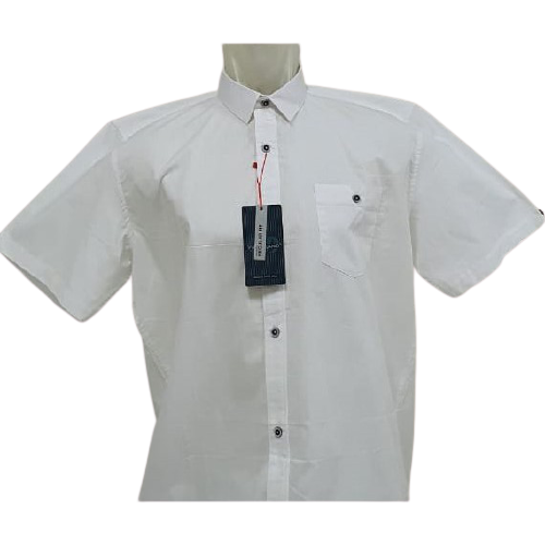 Viali Milano Kemeja Pria Polos Lengan Pendek Putih